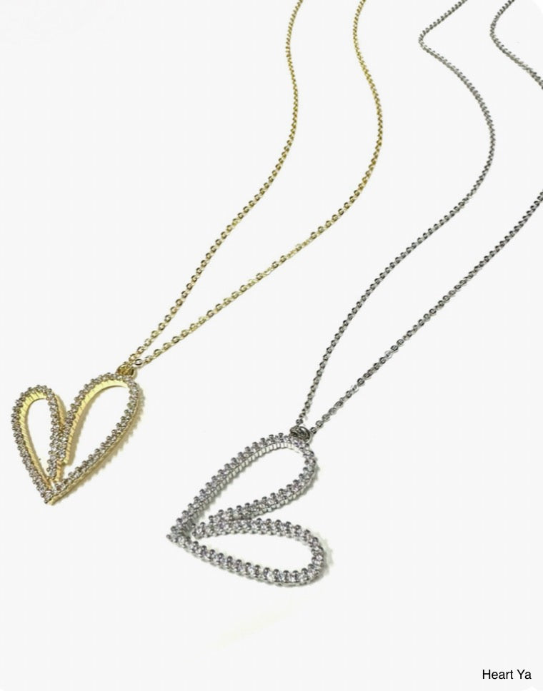 Heart Ya Pave Heart Necklace