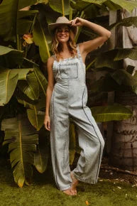 Washed Denim Frayed Edge Jumpsuit *Final Sale*