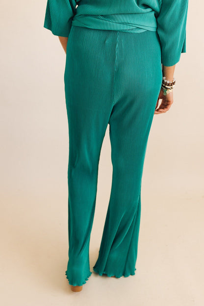sku31560 | Ribbed Lettuce Hem Flare Pants *Final Sale*