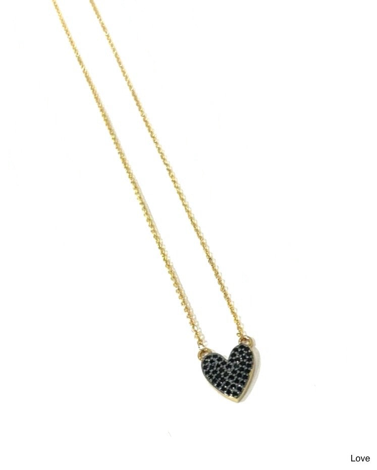 Love Pave Heart Necklace