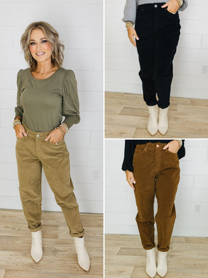sku26674 | YMI Corduroy High Rise Mom Pants *Final Sale*