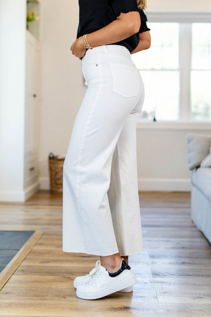 Twill High Waist Wide Leg Pants