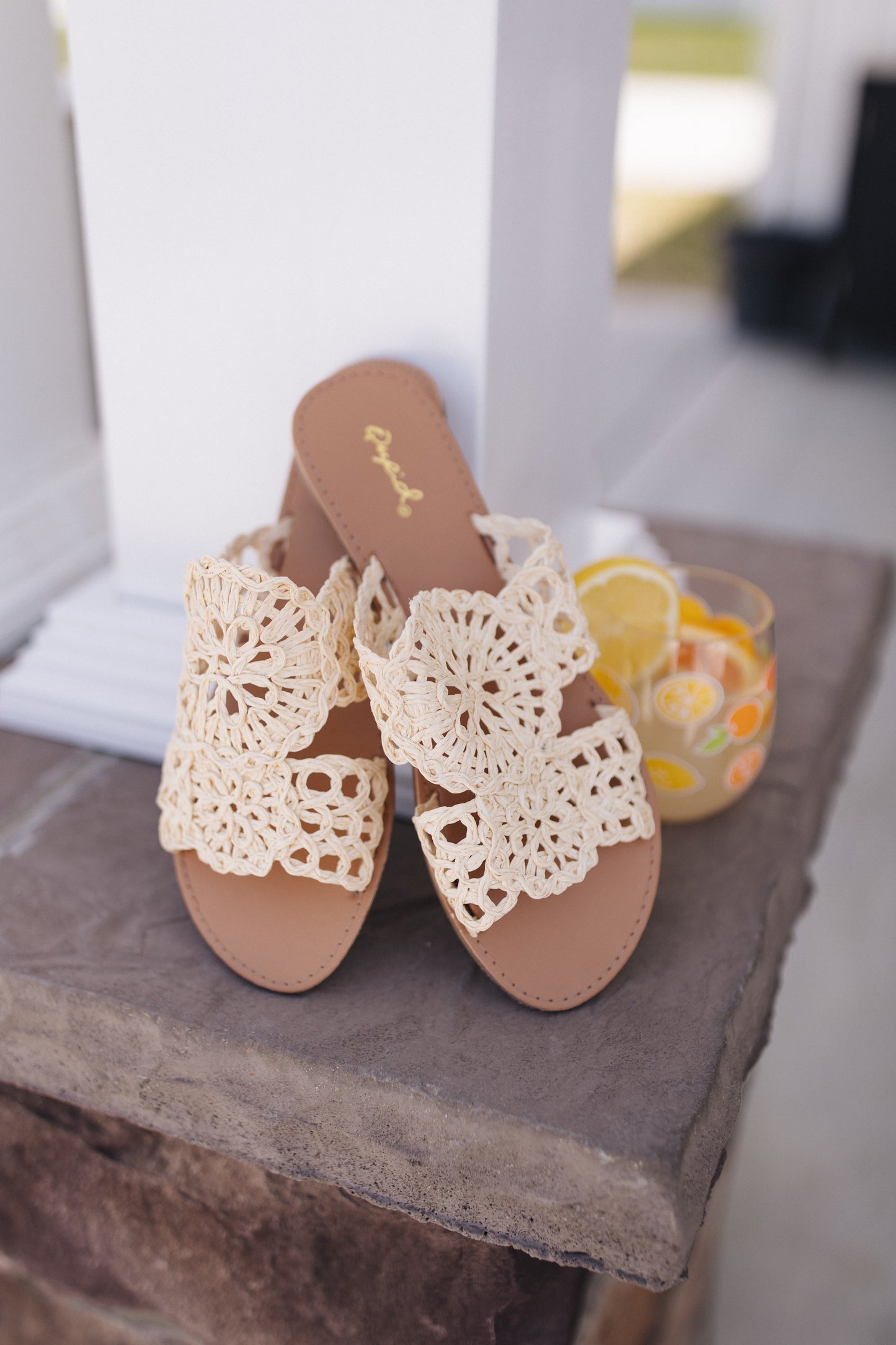 sku30301 | Athena Raffia Slide Sandal *Final Sale*