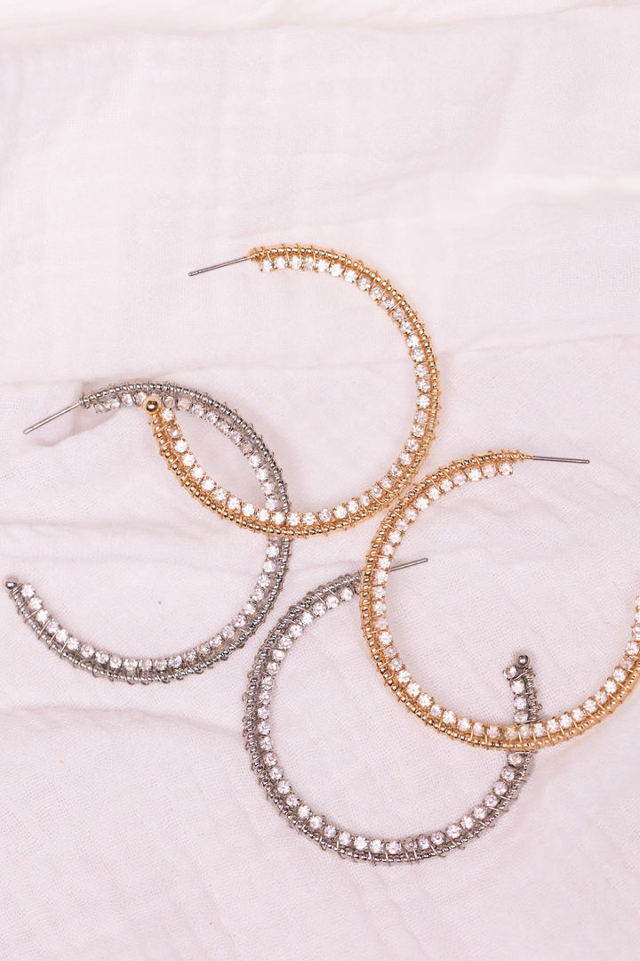 CZ Wired Hoop Earrings