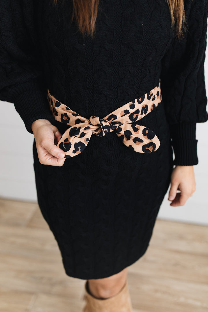 Woven Print Bow Belt