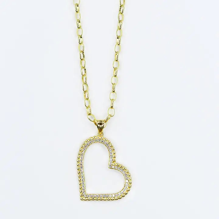 Open Heart Sparkle Pendant Necklace PRE-ORDER