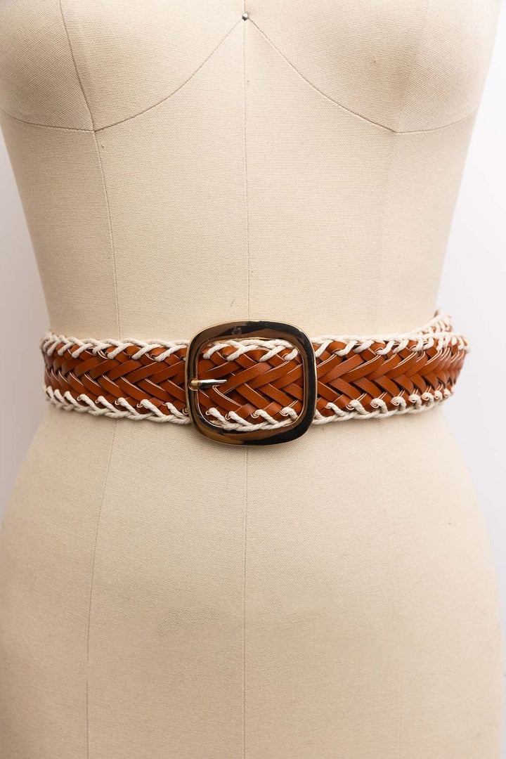 Crocheted Woven Buckle Belt