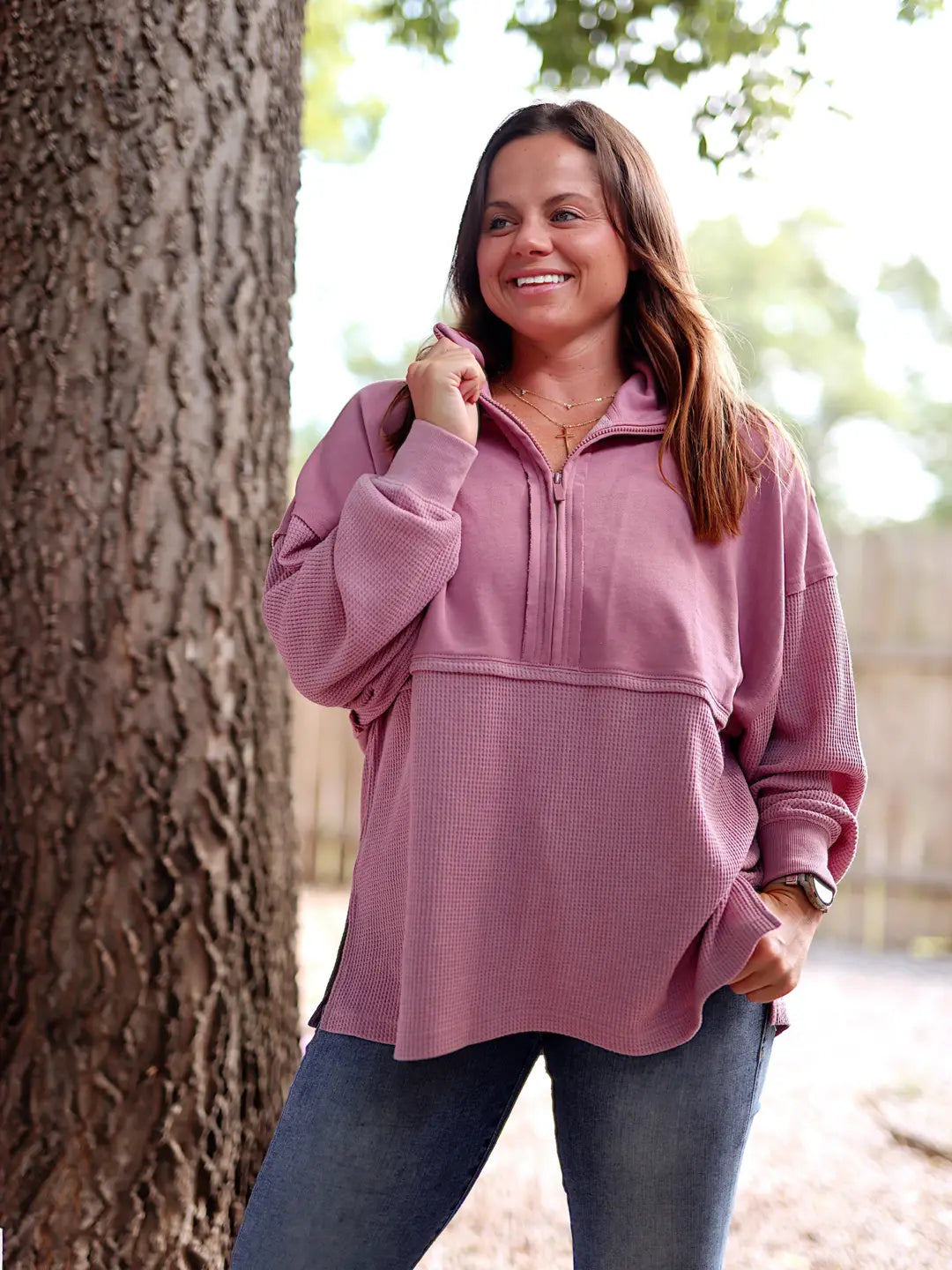 Ready Or Not Waffle Quarter Zip Pullover
