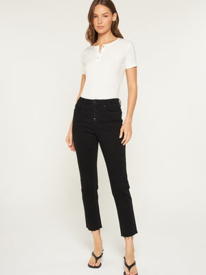 Mica Denim | Kora High Rise Cropped Tummy Tuck Easy Skinny Jeans