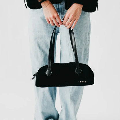 Pretty Simple | Sally Sueded Barrel Shoulder Bag