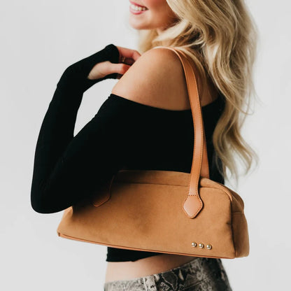 Pretty Simple | Sally Sueded Barrel Shoulder Bag