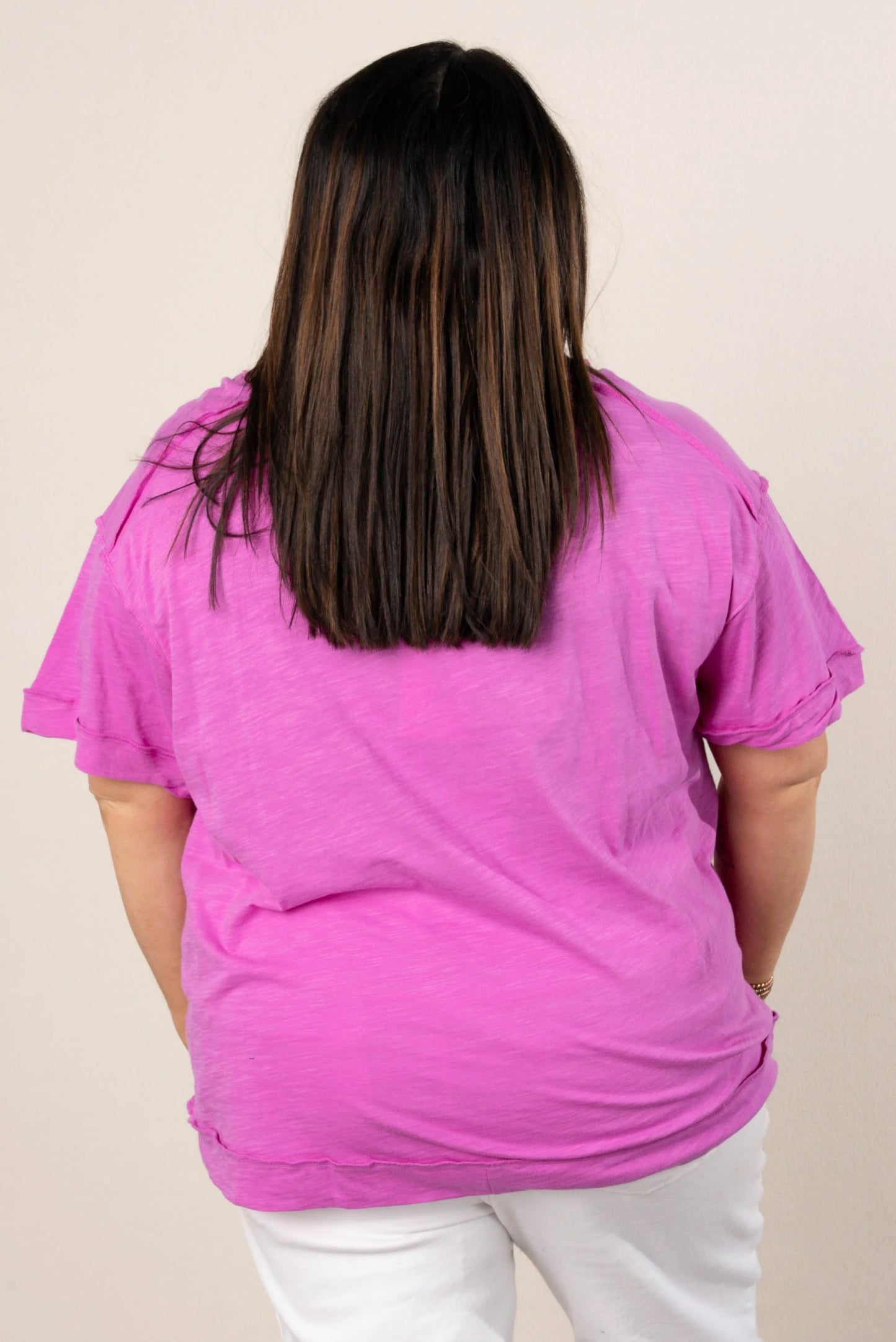 Slub Knit Exposed Seam Tee