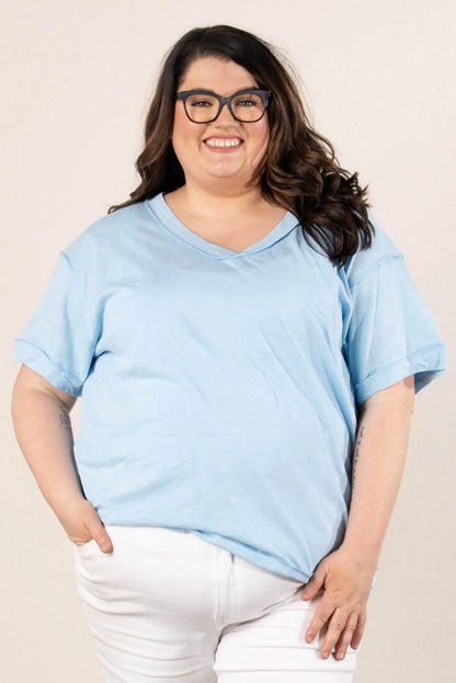 Slub Knit Exposed Seam Tee