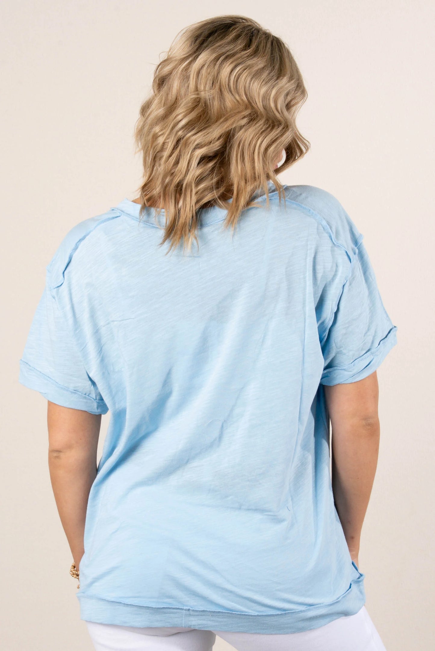 Slub Knit Exposed Seam Tee