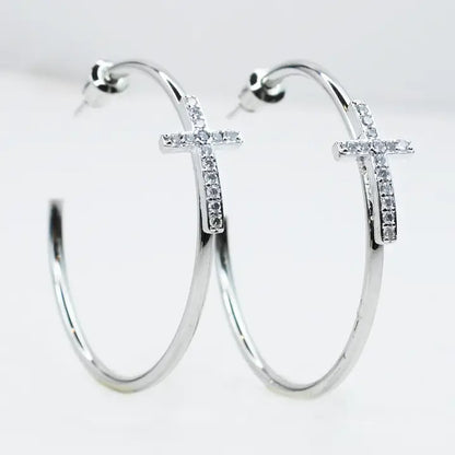 Crossed Grace Hoop Earrings