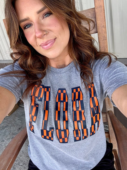 FLORA Checkered Graphic Tee