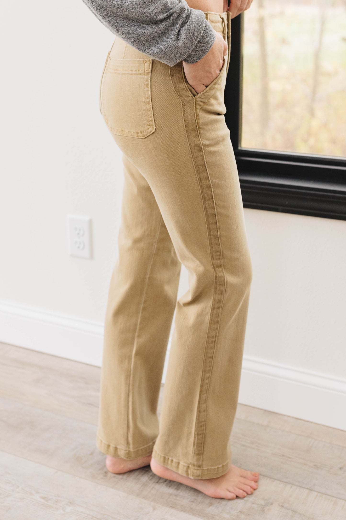 Risen High Rise Side Twill Tape Jeans *Final Sale*