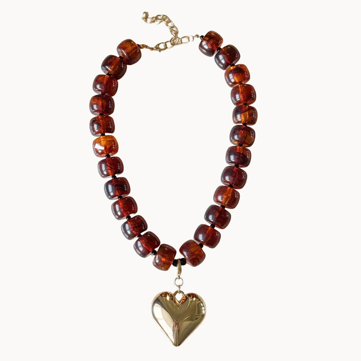 Grande Amour Beaded Heart Pendant Necklace