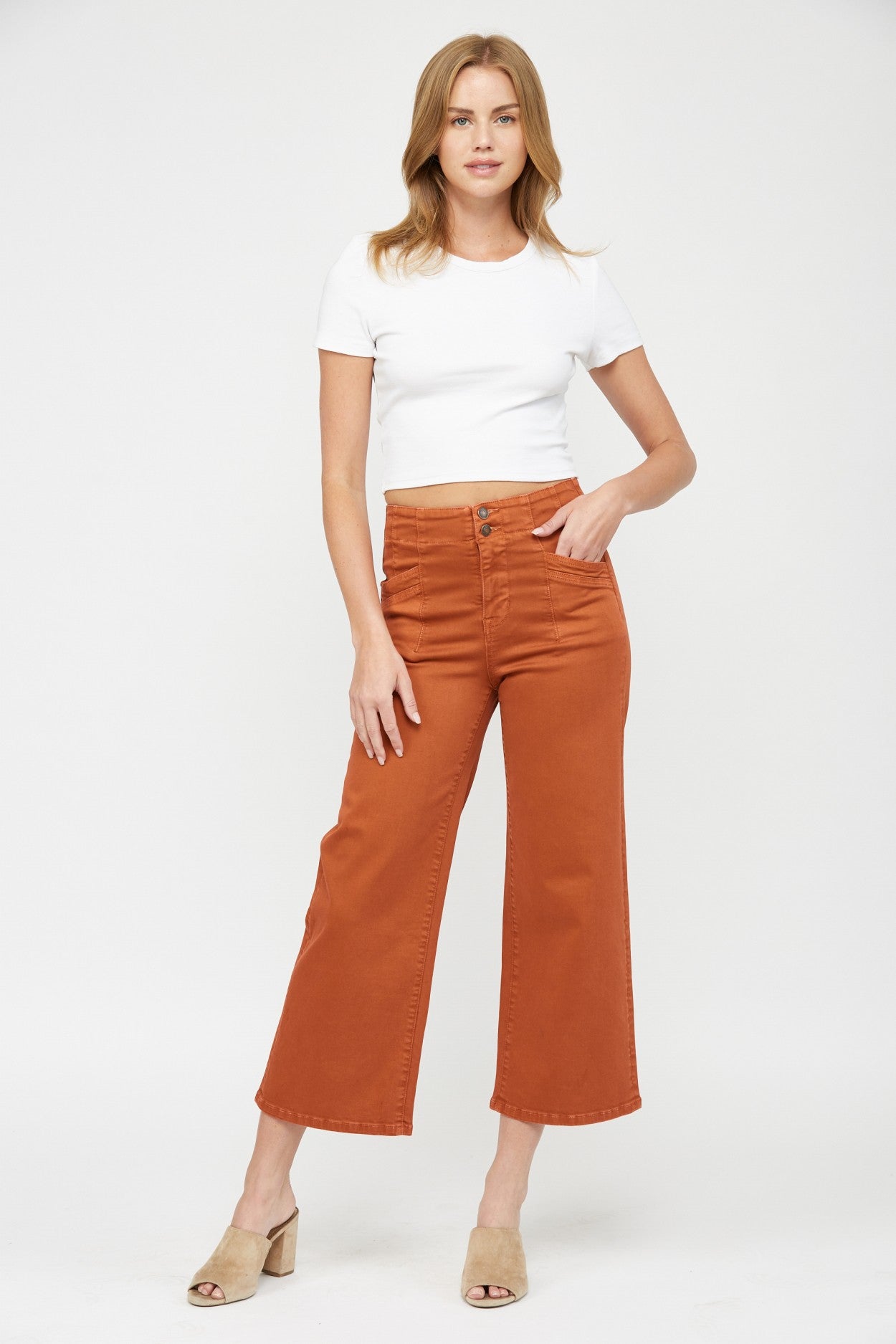 (MDP-W581BR) Mica High Rise Crop Wide Leg Jeans PRE-ORDER