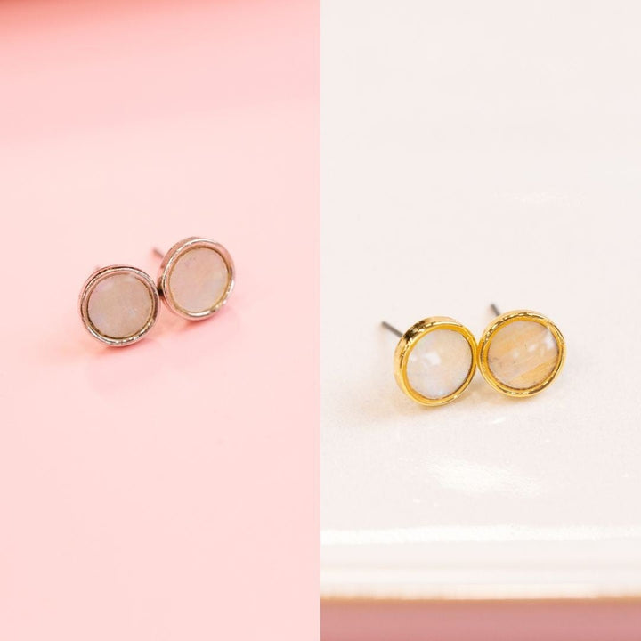Shell Disc Stud Earrings
