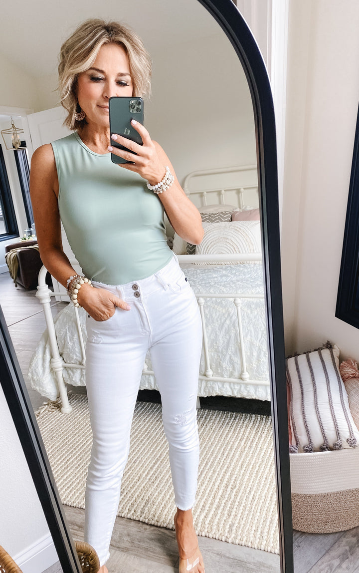 sku34080 | Slim Fit Round Neck Bodysuit *Final Sale*